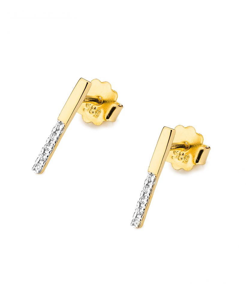Kolczyki Bonore ze Złota próby 585 z diamentem 0,05 ct