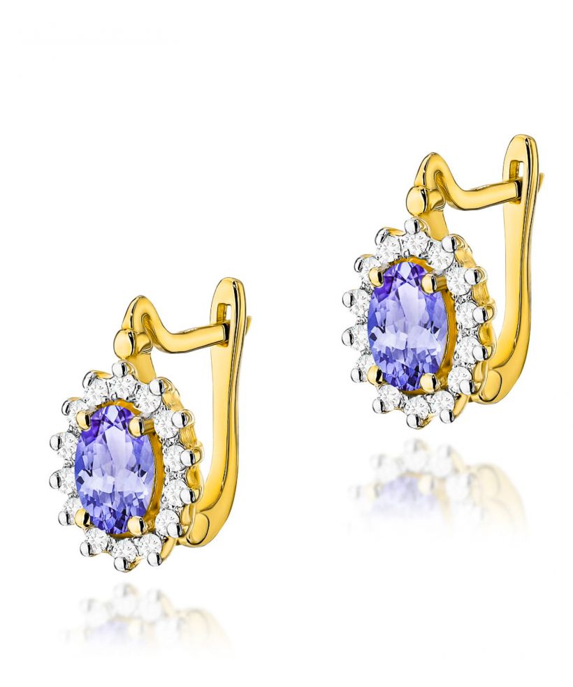 Kolczyki Bonore ze Złota próby 585 z tanzanitem 0,8 ct