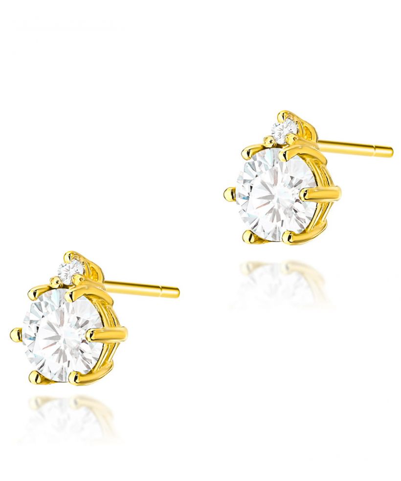 Kolczyki Bonore ze Złota próby 585 z białym szafirem 1,2 ct