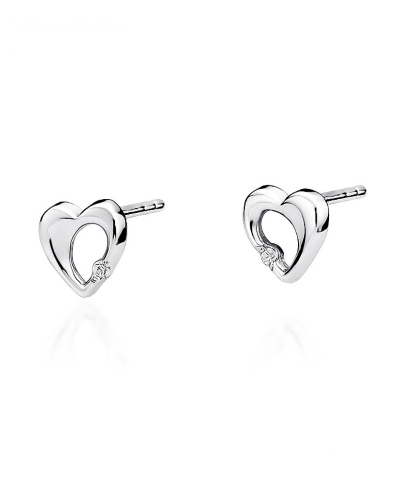 Kolczyki Bonore ze Złota próby 585 z diamentem 0,02 ct