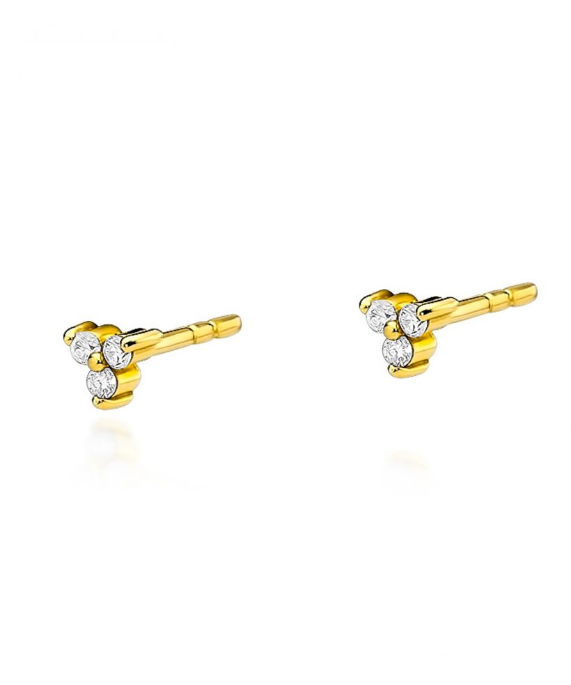 Kolczyki Bonore ze Złota próby 585 z diamentem 0,09 ct