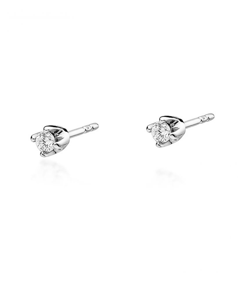 Kolczyki Bonore ze Złota próby 585 z diamentem 0,2 ct