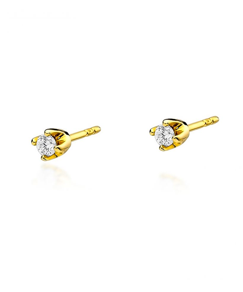 Kolczyki Bonore ze Złota próby 585 z diamentem 0,2 ct