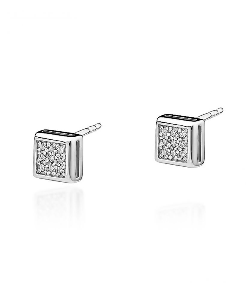 Kolczyki Bonore ze Złota próby 585 z diamentem 0,09 ct