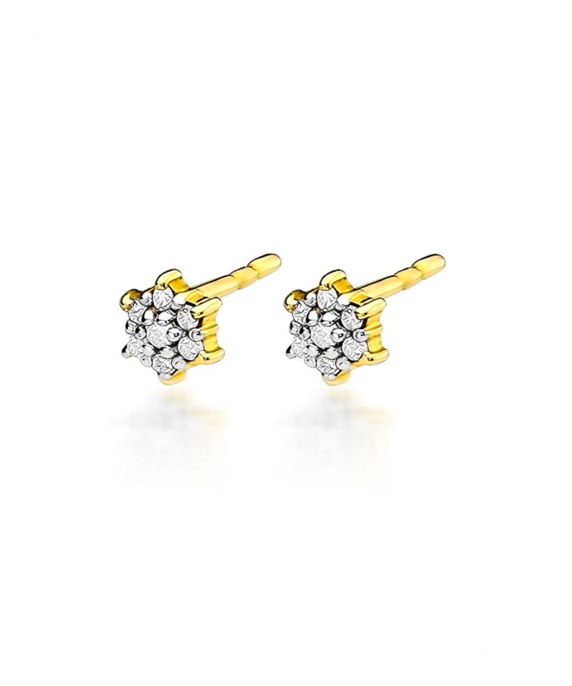 Kolczyki Bonore ze Złota próby 585 z diamentem 0,12 ct