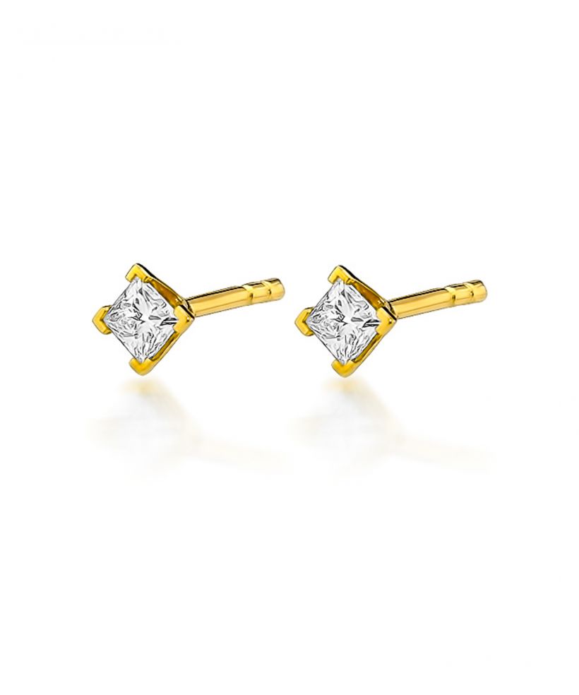 Kolczyki Bonore ze Złota próby 585 z diamentem 0,3 ct