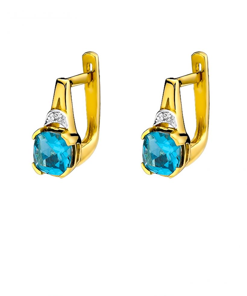 Kolczyki Bonore ze Złota próby 585 z topazem 2,2 ct