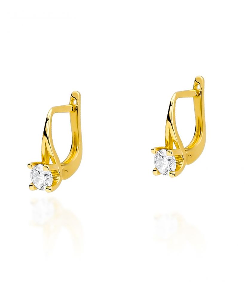 Kolczyki Bonore ze Złota próby 585 z diamentem 0,4 ct