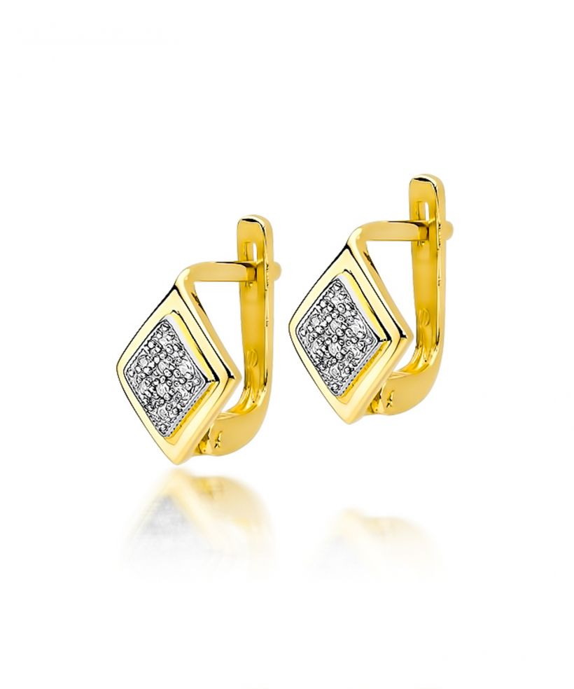 Kolczyki Bonore ze Złota próby 585 z diamentem 0,08 ct