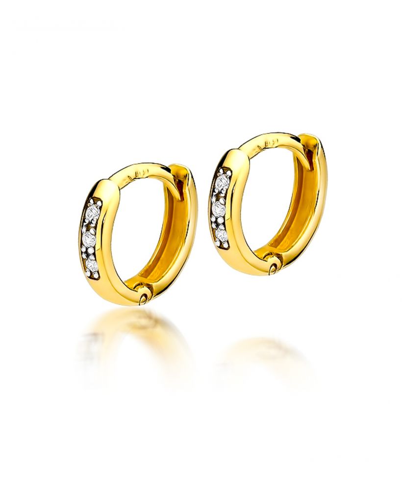 Kolczyki Bonore ze Złota próby 585 z diamentem 0,08 ct