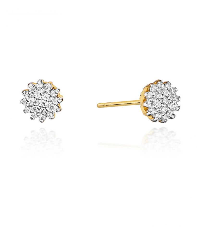 Kolczyki Bonore ze Złota próby 585 z diamentem 0,2 ct