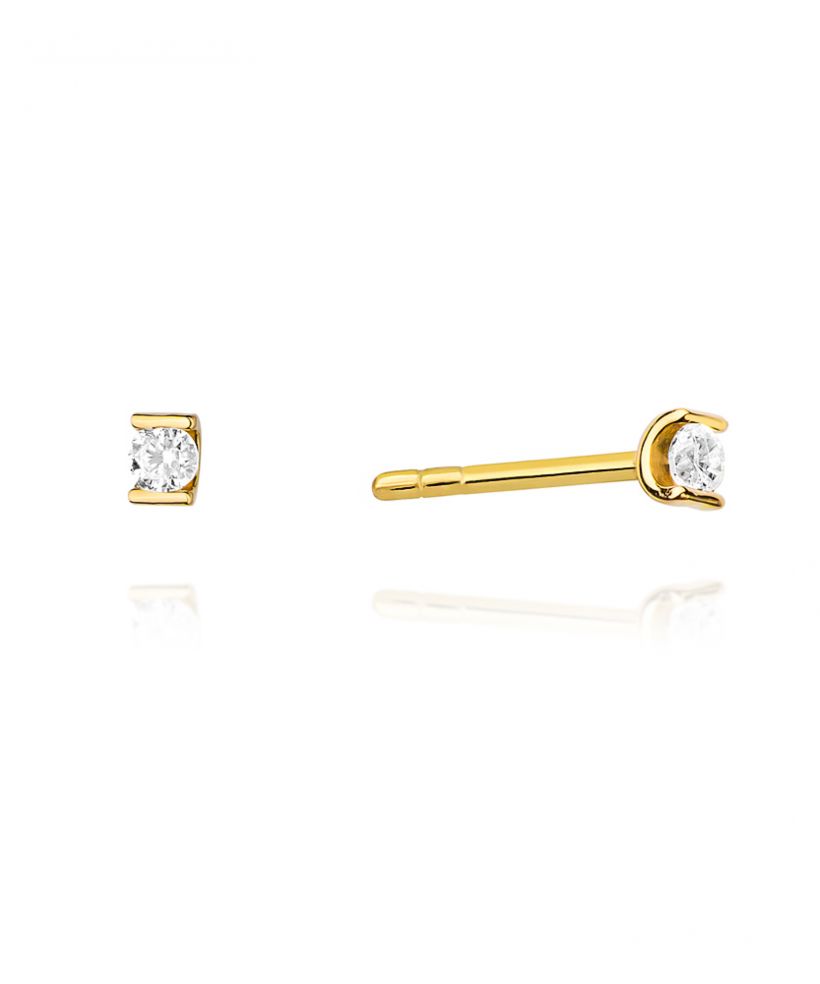 Kolczyki Bonore ze Złota próby 585 z diamentem 0,08 ct
