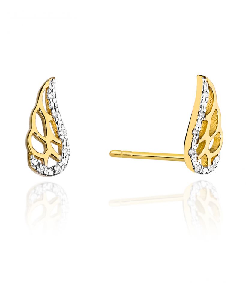 Kolczyki Bonore ze Złota próby 585 z diamentem 0,06 ct