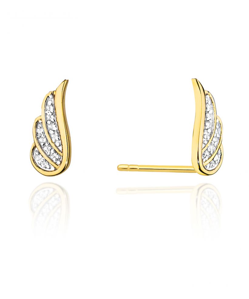 Kolczyki Bonore ze Złota próby 585 z diamentem 0,1 ct