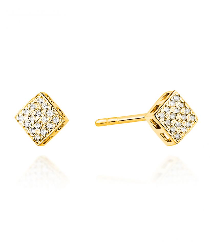Kolczyki Bonore ze Złota próby 585 z diamentem 0,16 ct