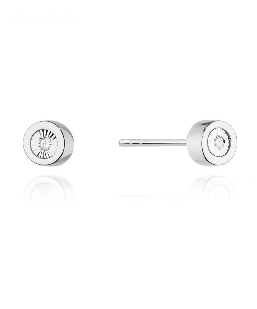 Kolczyki Bonore ze Złota próby 585 z diamentem 0,03 ct