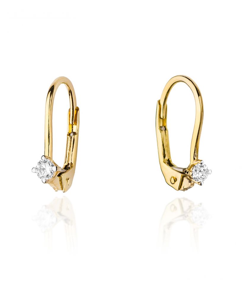 Kolczyki Bonore ze Złota próby 585 z diamentem 0,06 ct