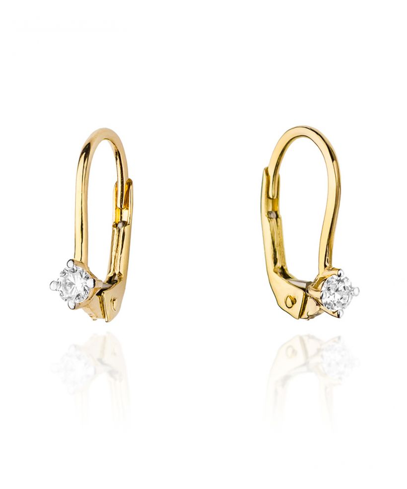 Kolczyki Bonore ze Złota próby 585 z diamentem 0,14 ct