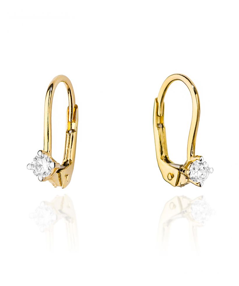 Kolczyki Bonore ze Złota próby 585 z diamentem 0,2 ct