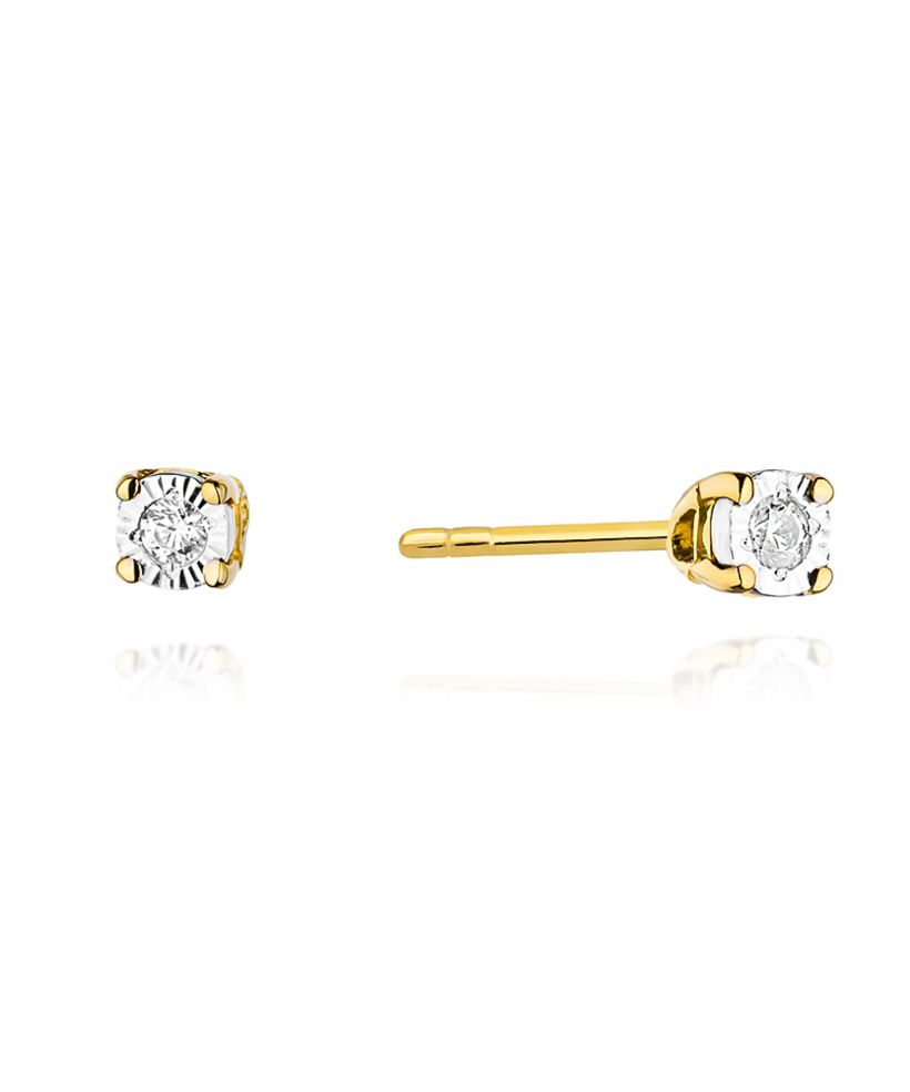 Kolczyki Bonore ze Złota próby 585 z diamentem 0,06 ct