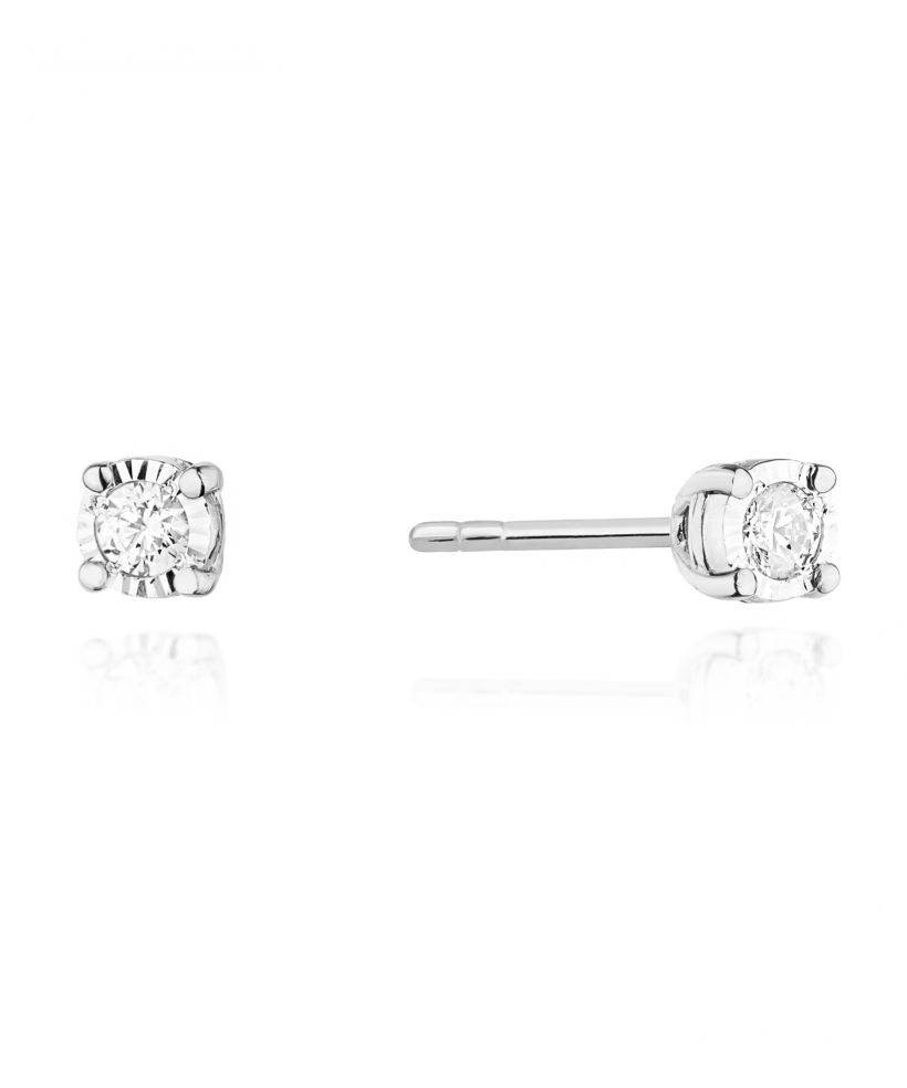 Kolczyki Bonore ze Złota próby 585 z diamentem 0,16 ct