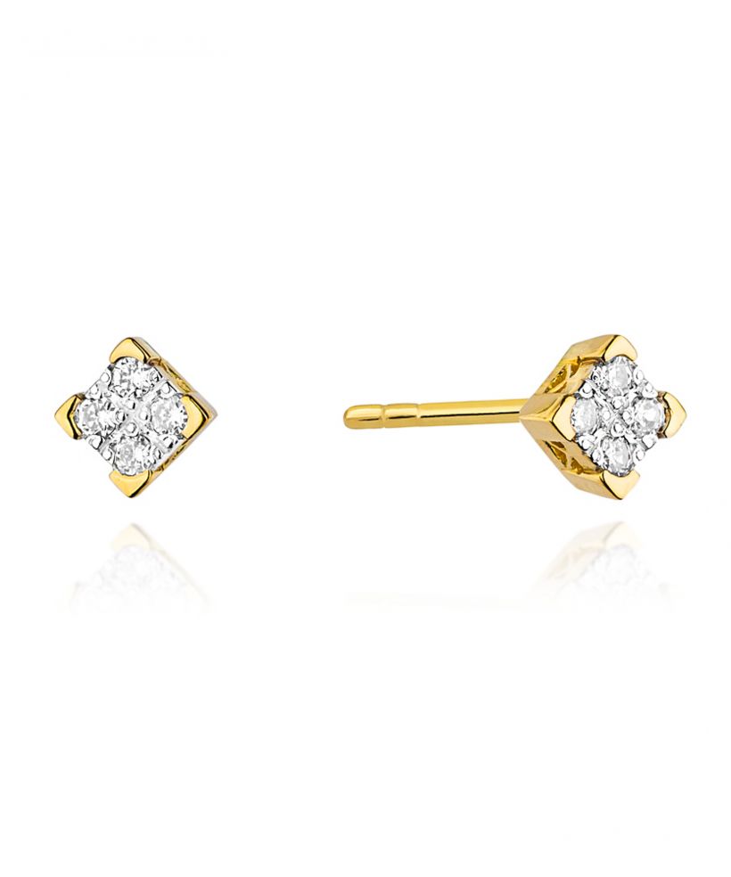 Kolczyki Bonore ze Złota próby 585 z diamentem 0,16 ct