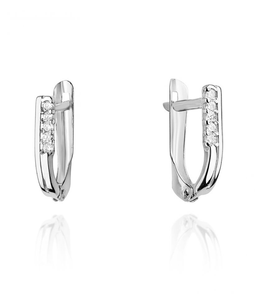 Kolczyki Bonore ze Złota próby 585 z diamentem 0,15 ct