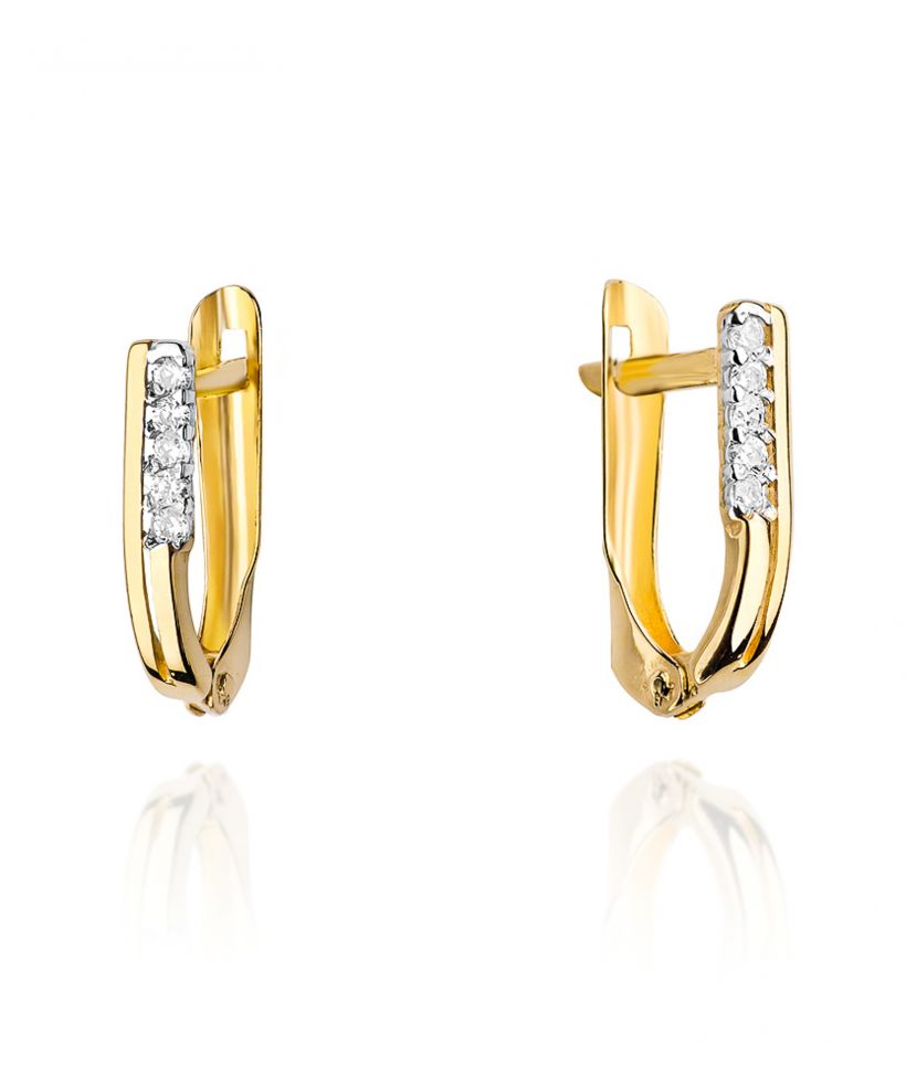 Kolczyki Bonore ze Złota próby 585 z diamentem 0,15 ct