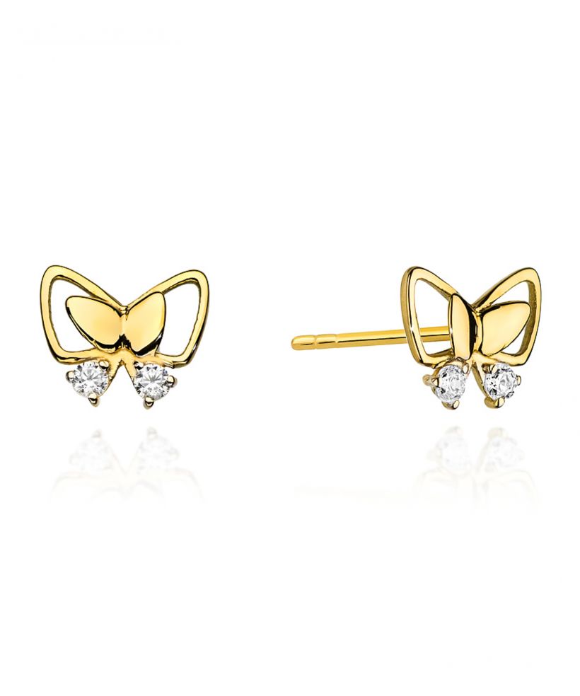 Kolczyki Bonore ze Złota próby 585 z diamentem 0,08 ct