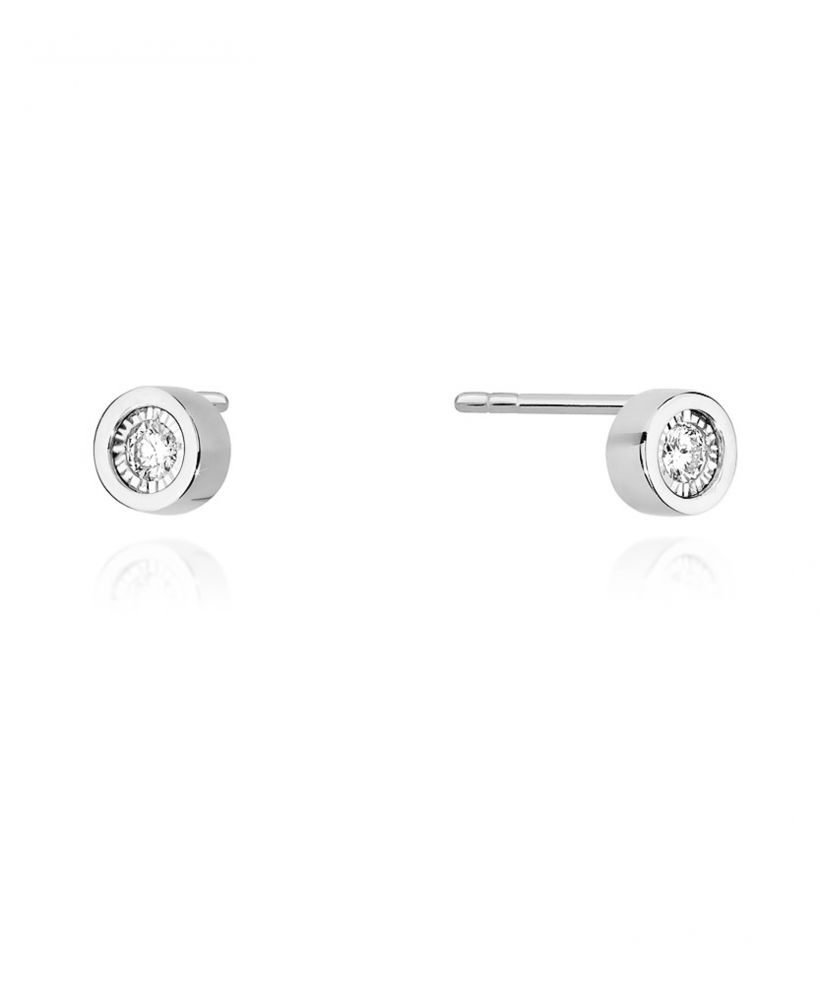 Kolczyki Bonore ze Złota próby 585 z diamentem 0,16 ct