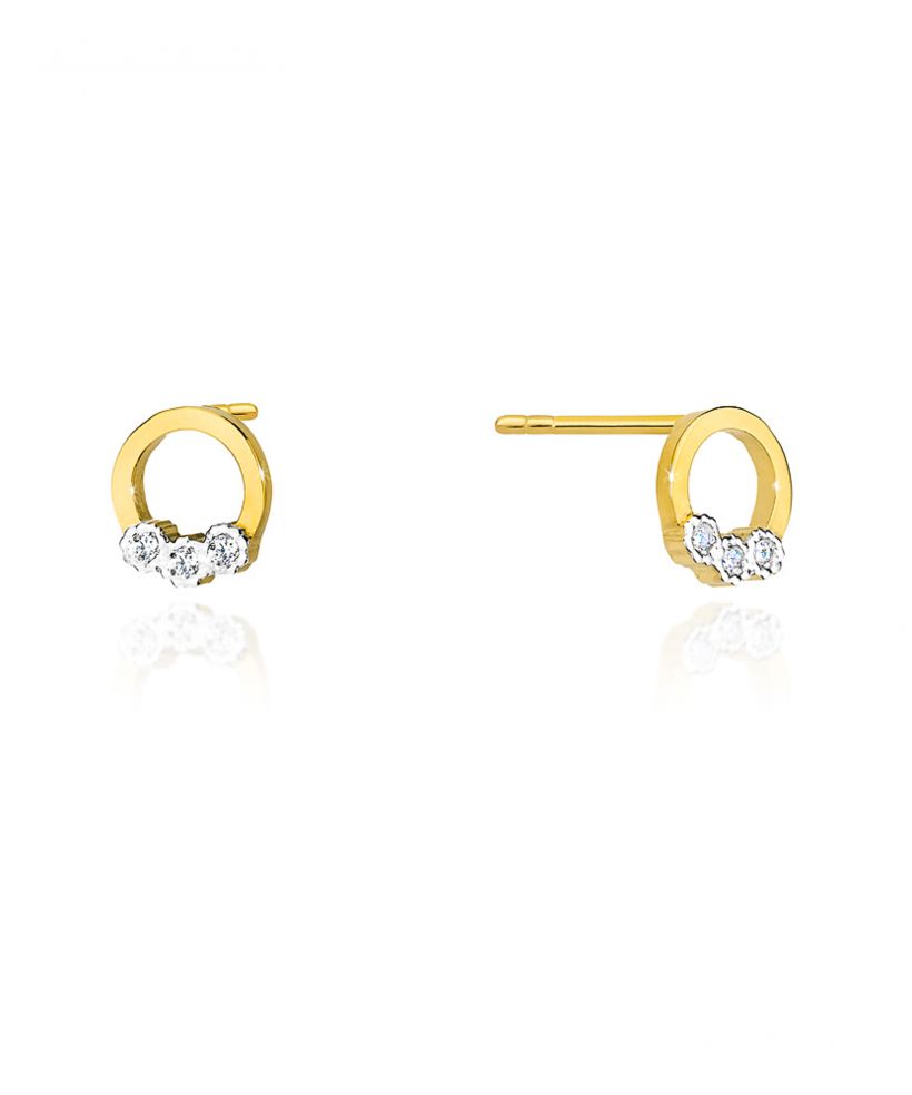 Kolczyki Bonore ze Złota próby 585 z diamentem 0,05 ct