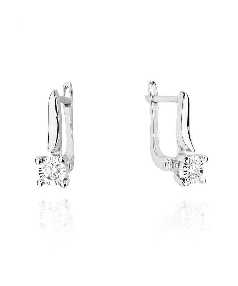 Kolczyki Bonore ze Złota próby 585 z diamentem 0,16 ct