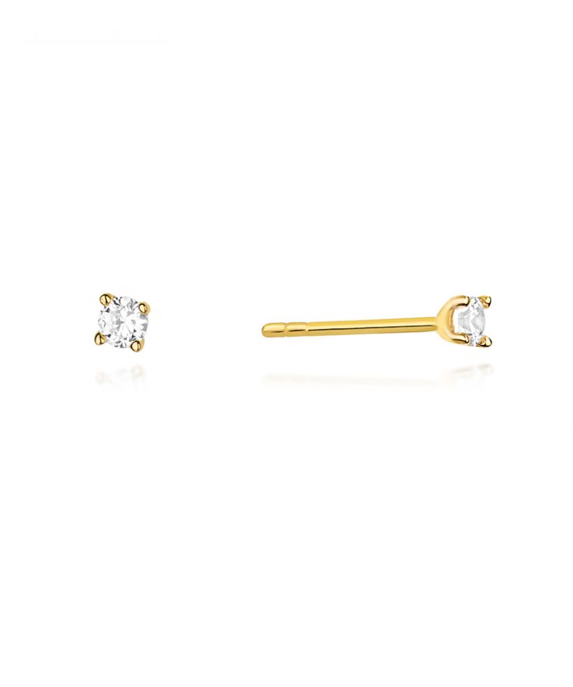 Kolczyki Bonore ze Złota próby 585 z diamentem 0,08 ct