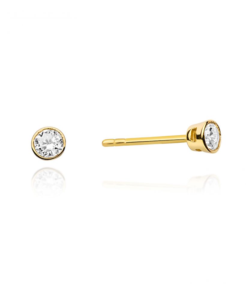 Kolczyki Bonore ze Złota próby 585 z diamentem 0,2 ct