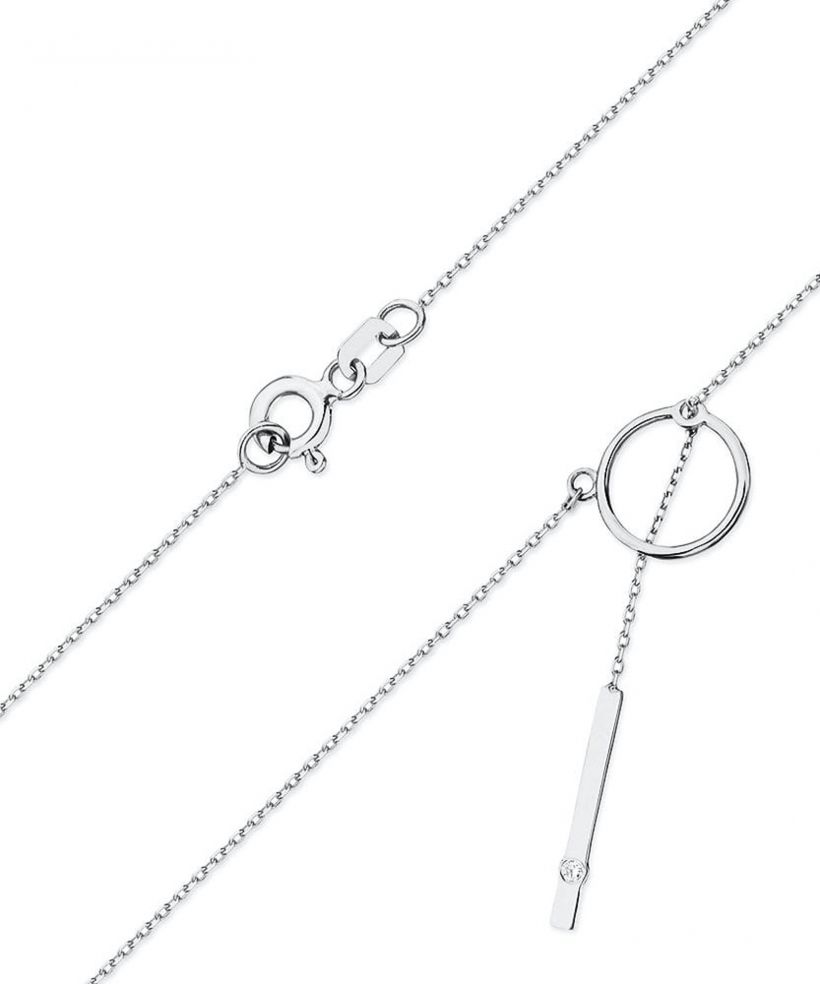Łańcuszek Bonore 42 - 45 cm ze Złota próby 585 z diamentem 0,0145 ct