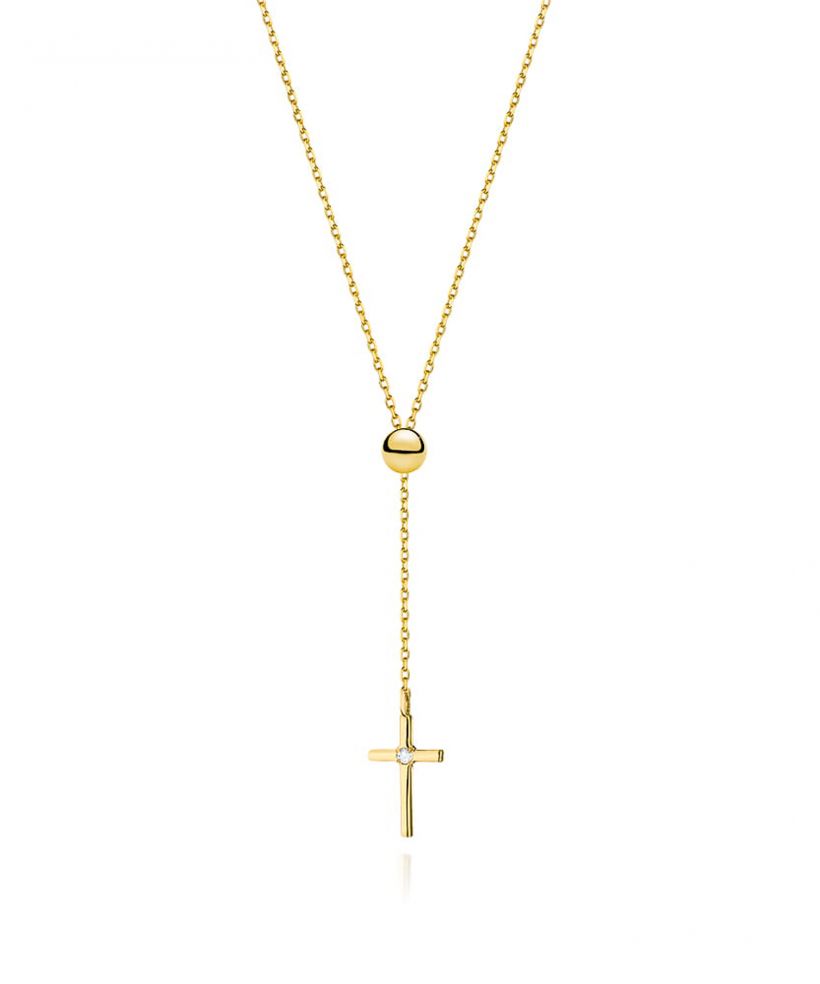 Łańcuszek Bonore 45 + 6 cm ze Złota próby 585 z diamentem 0,0145 ct