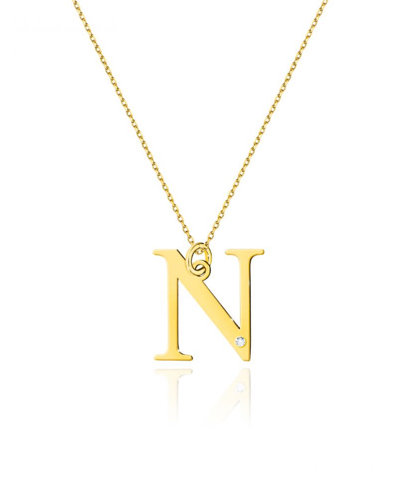 Łańcuszek Bonore 42 - 45 cm ze Złota próby 585 z diamentem 0,005 ct