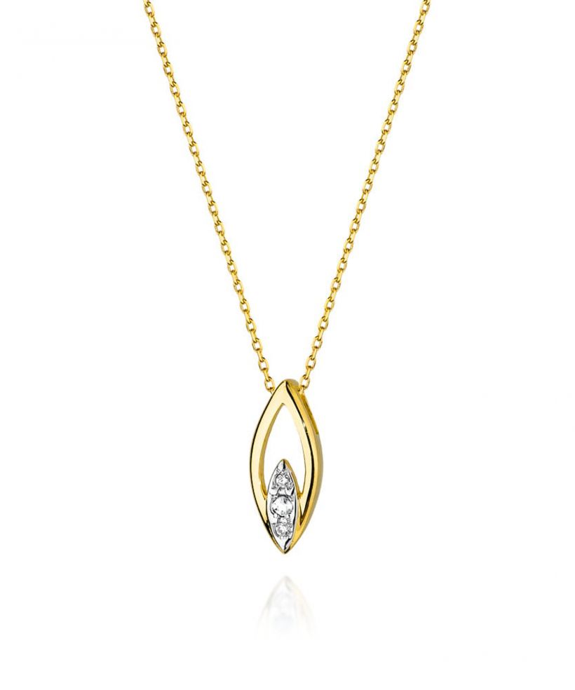 Łańcuszek Bonore 42 - 45 cm ze Złota próby 585 z diamentem 0,08 ct
