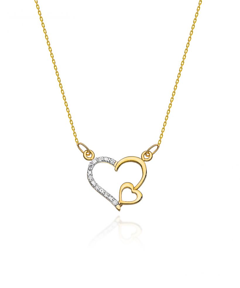 Łańcuszek Bonore 42 - 45 cm ze Złota próby 585 z diamentem 0,03 ct