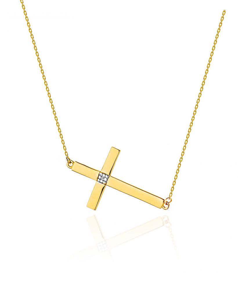 Łańcuszek Bonore 42 - 45 cm ze Złota próby 585 z diamentem 0,005 ct