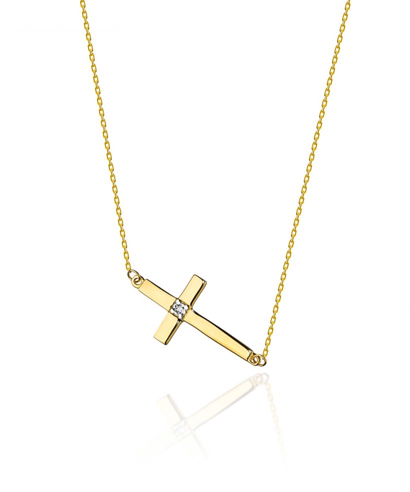 Łańcuszek Bonore 42 - 45 cm ze Złota próby 585 z diamentem 0,005 ct