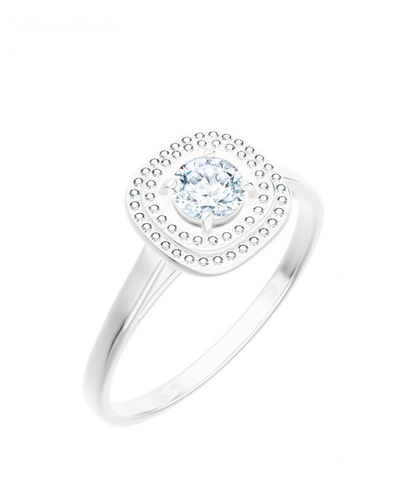 Pierścionek Bonore z białego złota próby 585 z diamentem 0,4 ct