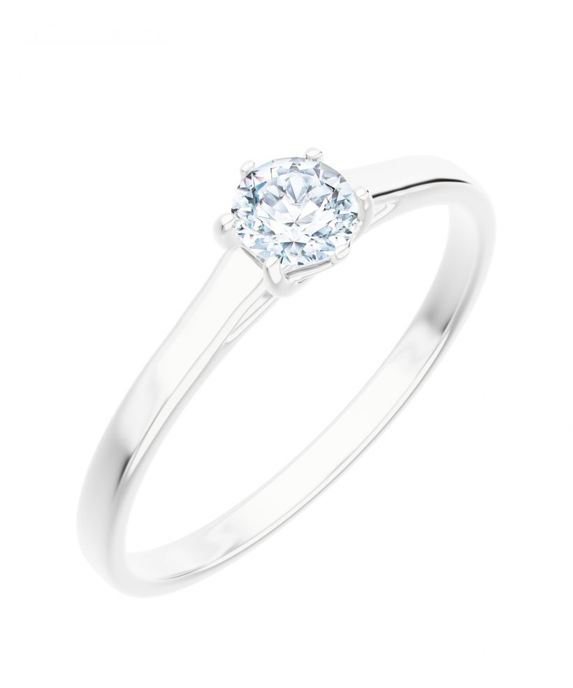 Pierścionek Bonore z białego złota próby 585 z diamentem 0,4 ct