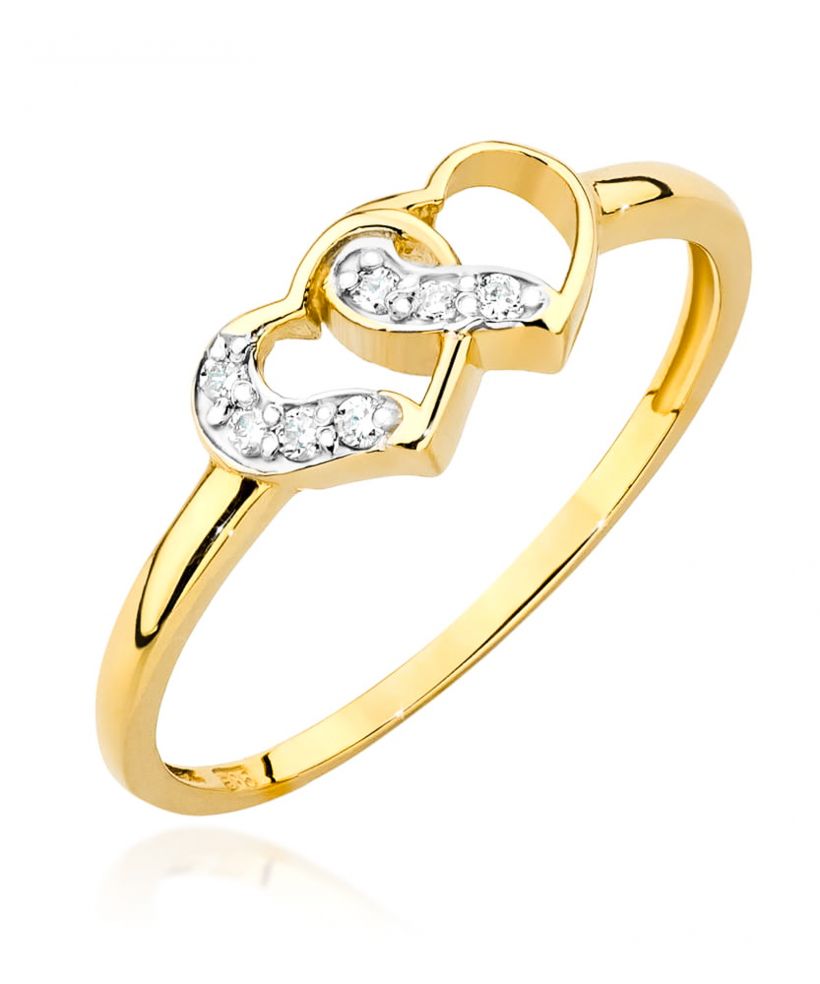 Pierścionek Bonore ze Złota próby 585 z diamentem 0,06 ct