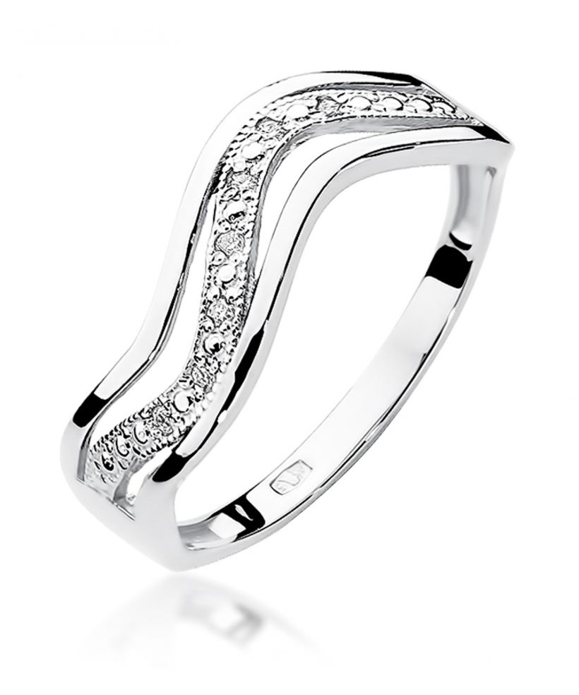 Pierścionek Bonore ze Złota próby 585 z diamentem 0,06 ct