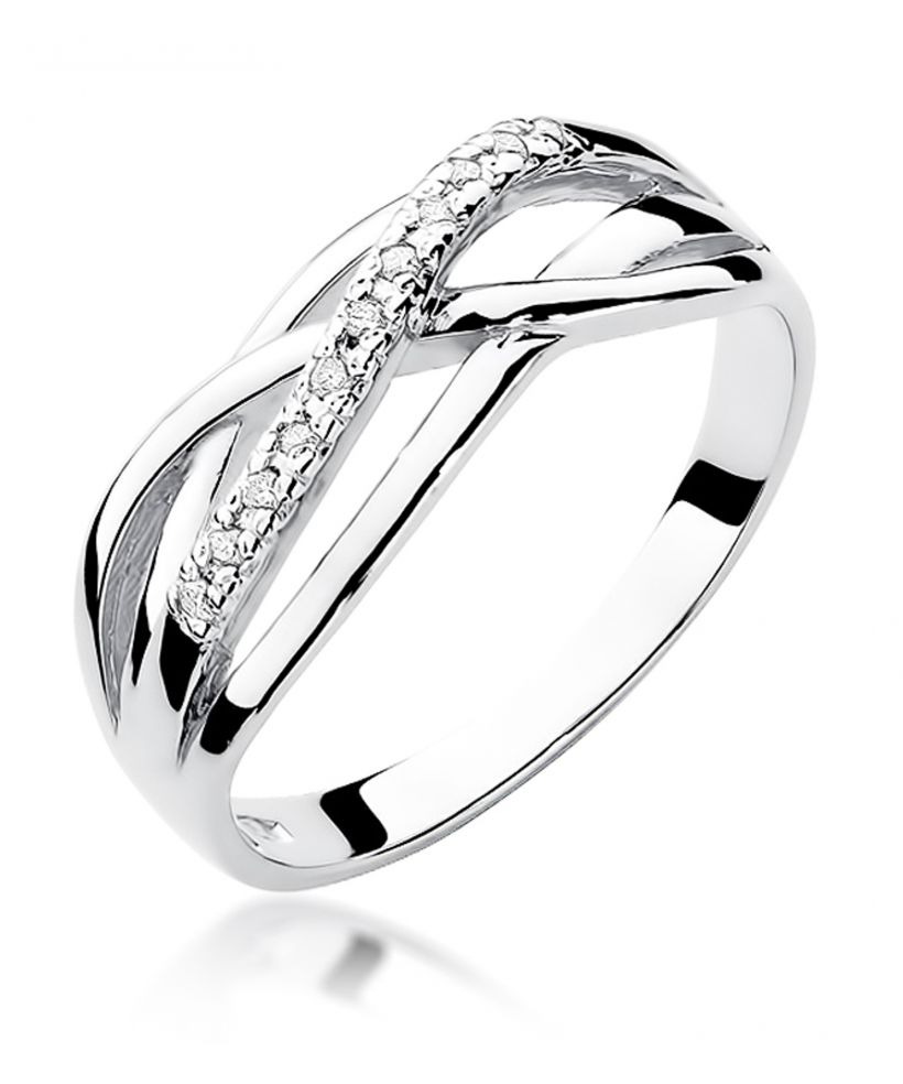 Pierścionek Bonore ze Złota próby 585 z diamentem 0,1 ct