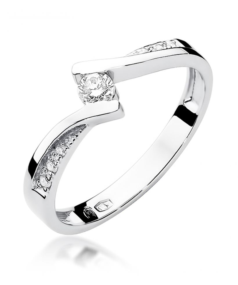 Pierścionek Bonore ze Złota próby 585 z diamentem 0,16 ct