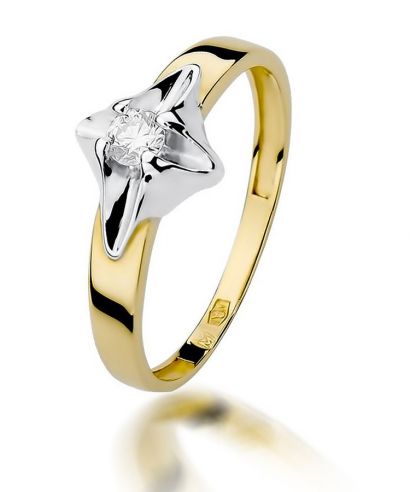Pierścionek Bonore ze złota próby 585 z diamentem 0,12 ct