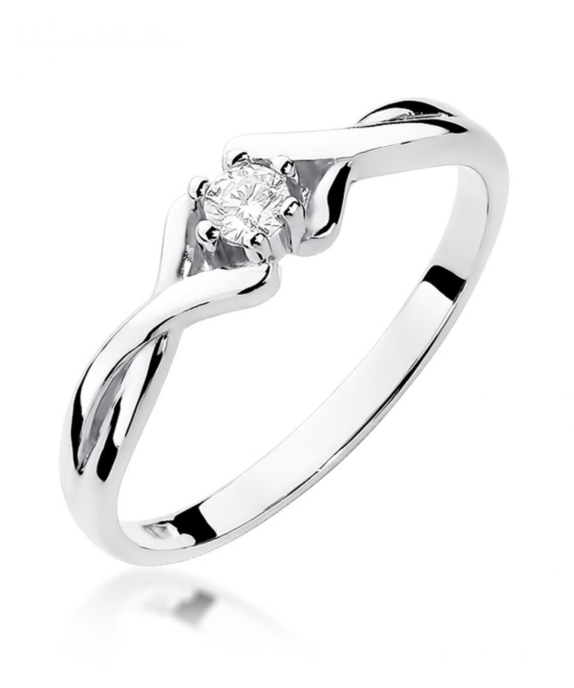 Pierścionek Bonore ze Złota próby 585 z diamentem 0,08 ct