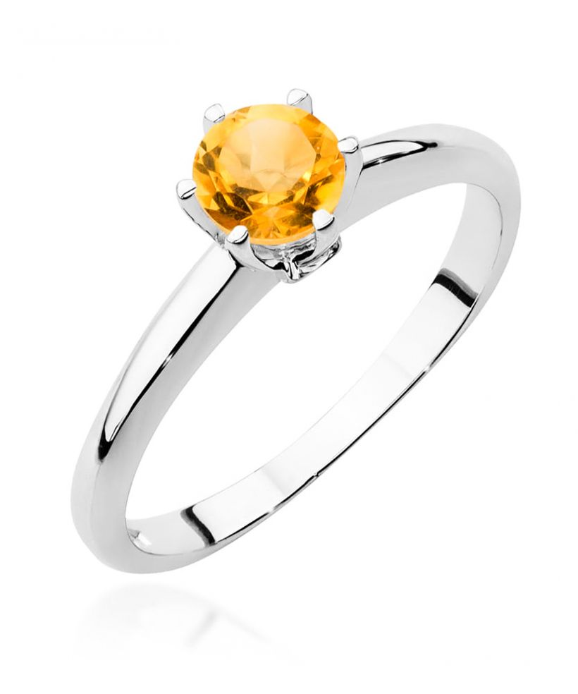 Pierścionek Bonore ze Złota próby 585 z cytrynem 0,6 ct